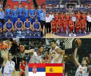 puzzel Servië - Spanje, kwartfinales, 2010 FIBA World Turkije