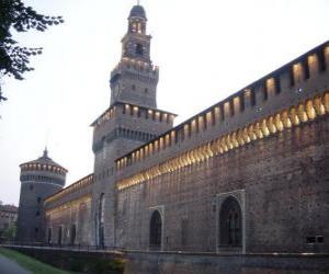 puzzel Sforzesco Castle, Italië