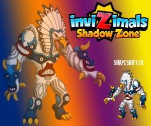 puzzel Shapeshifter. Invizimals Shadow Zone. Enorme totem met een enorme kracht is de god van de bossen van de indianen