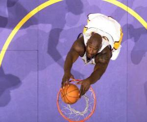 puzzel Shaquille O Neal ga voor een Slam Dunk