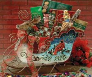 puzzel Sleigh vol met kerstcadeaus