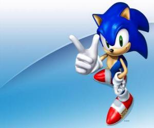 puzzel Sonic the Hedgehog, de hoofdpersoon van de Sonic-game-serie