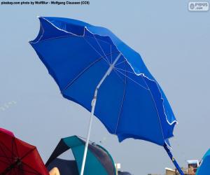 puzzel Strand parasol blauw