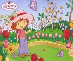 puzzel Strawberry Shortcake kijken naar de natuur