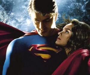 puzzel Superman met Lois Lane, verslaggever en zijn ware en grote liefde