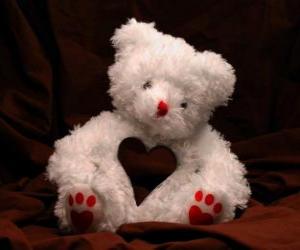 puzzel Teddy beer voor Valentijnsdag