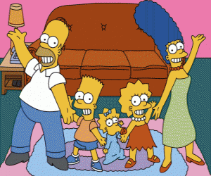 puzzel The Simpsons familie in zijn huis in Springfield