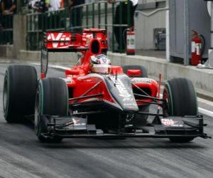 puzzel Timo Glock - Virgin - 2010 Hongaarse Grand Prix