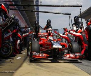 puzzel Timo Glock - Virgin - Barcelona 2011