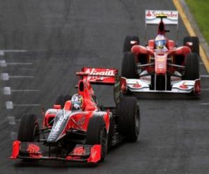 puzzel Timo Glock - Virgin - Melbourne 2010