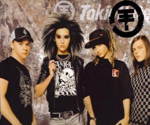 puzzel Tokio Hotel is een jonge muzikale groep van Duitse afkomst pop rock bestaat uit Bill Kaulitz, Tom Kaulitz, Georg Listing en Gustav Schäfer.