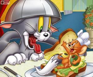 puzzel Tom en Jerry in een ander van hun conflicten