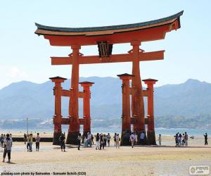 puzzel Torii van Itsukushima-schrijn, Japan