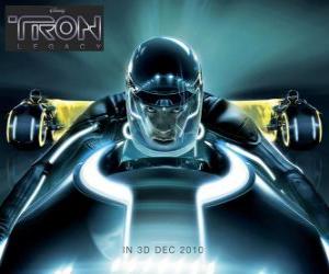puzzel Tron: Legacy, Sam Flynn ongelooflijke vliegende motorfiets
