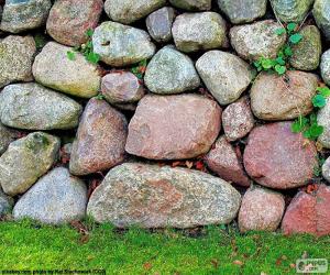 puzzel Tuin stenen muur