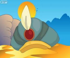 puzzel Tulband van Aladdin met een edelsteen en een veer