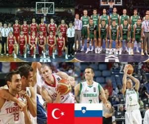 puzzel Turkije - Slovenië, kwartfinales, 2010 FIBA World Turkije
