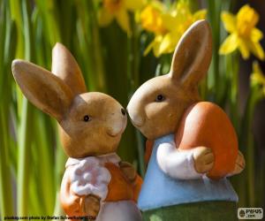puzzel Twee konijnen van Pasen