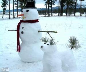 puzzel Twee sneeuwmannen