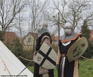 puzzel Twee soldaten van de Middeleeuwen