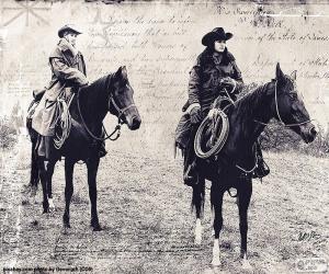 puzzel Twee vrouwen cowboy