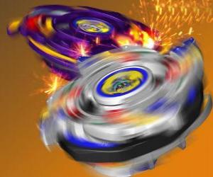 puzzel Tyson Beyblade, de strijd draaitol van de Dragoon. Dragoon is Tyson bit beest