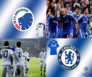 puzzel UEFA Champions League achtste finales van 2010-11, FC Copenhague - Chelsea FC