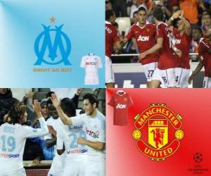 puzzel UEFA Champions League achtste finales van 2010-11, Olympique de Marseille - Manchester United