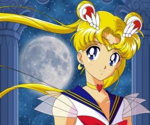 puzzel Usagi Tsukino, Bunny Tsukino is de hoofdpersoon en wordt Sailor Moon
