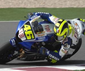 puzzel Valentino Rossi loodsen zijn moto GP