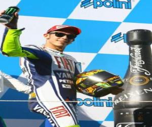 puzzel Valentino Rossi op het podium