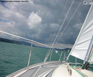 puzzel Varen op een zeilboot