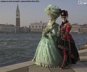 puzzel Venetië Carnaval Paar