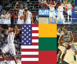 puzzel Verenigde Staten - Litouwen, halve finales, 2010 FIBA World Turkije