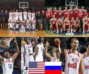 puzzel Verenigde Staten - Rusland, kwartfinale, 2010 FIBA World Turkije