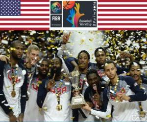puzzel Verenigde Staten van Amerika, kampioen Wereldkampioenschap basketbal mannen 2014