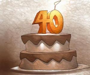 puzzel Verjaardagstaart tot 40 jaar te vieren