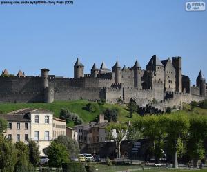 puzzel Versterkte stad van Carcassonne, Frankrijk