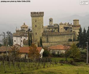 puzzel Vigoleno kasteel, Italië