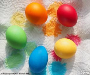 puzzel Vijf beschilderde eieren