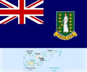puzzel Vlag van de Britse Maagdeneilanden, Brits overzees gebiedsdeel in het Caribisch gebied