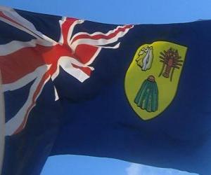 puzzel Vlag van de Turkse en Caicos eilanden