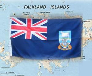puzzel Vlag van Falklandeilanden, Brits overzees gebiedsdeel in de Zuid-Atlantische Oceaan