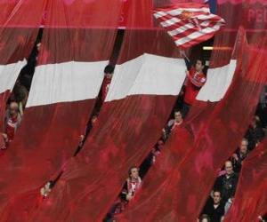 puzzel Vlag van Real Real Sporting de Gijón