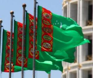 puzzel Vlag van Turkmenistan