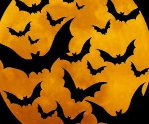 puzzel Vleermuizen voor de viering van Halloween