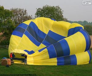 puzzel Voorbereiding van de hete lucht ballon