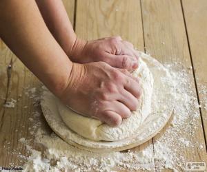 puzzel Voorbereiding van het deeg voor pizza