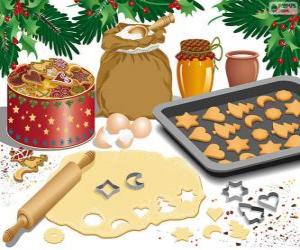 puzzel Voorbereiding van Kerst koekjes