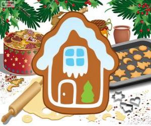 puzzel Vormgegeven Kerstmis biscuit huis